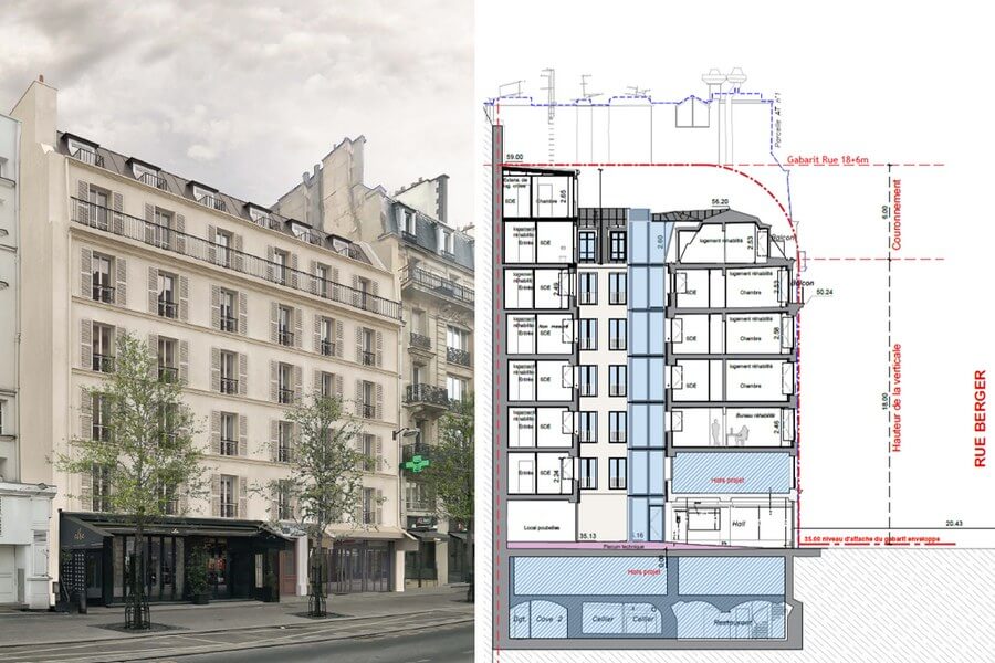 Réhabilitation logements 49 Berger à Paris